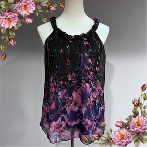 Floral halter sleeveless blouse